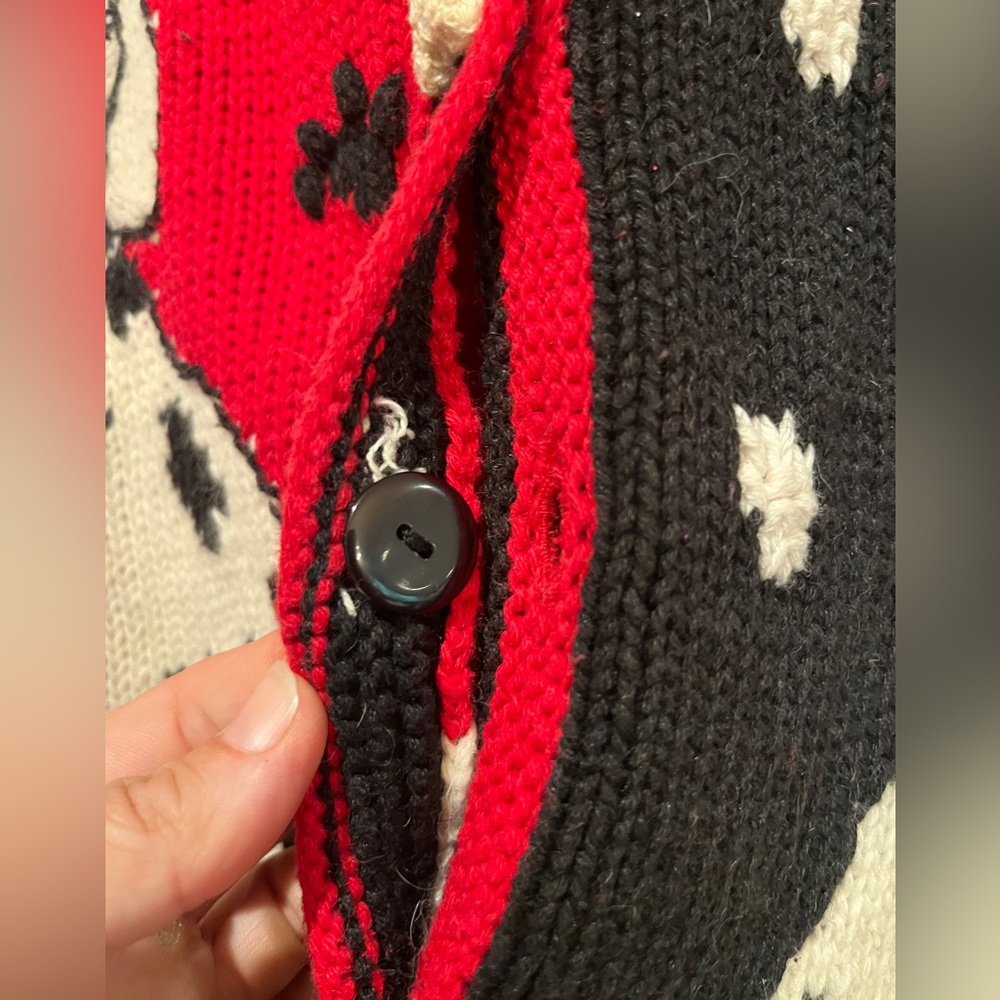 Vintage Red and Black Dalmatian Women's cardigan Sweater. Absolutely adorable! - Picture 9 of 13